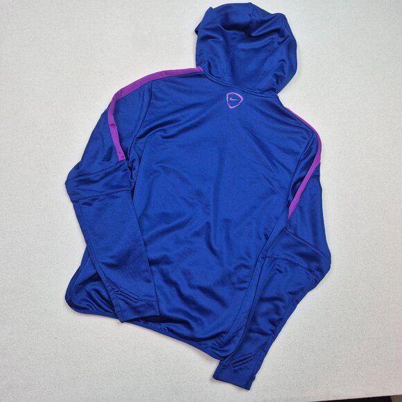 Nike Soccer Dri-Fit Navy/Purple Warm Up Trainer Hoodie Sz M EXCELLENT CONDITION! - Picture 2 of 6